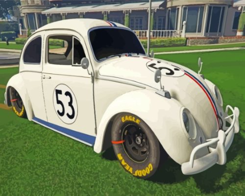 Vintage Herbie Car Paint By Numbers