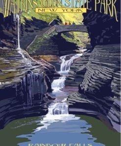 Watkins Glen State Park New York Poster Paint By Numbers