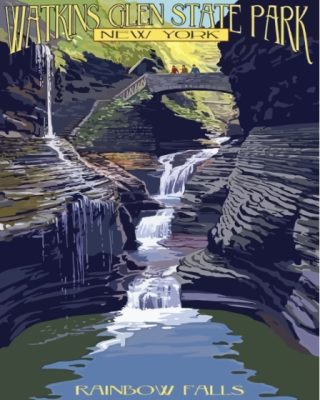 Watkins Glen State Park New York Poster Paint By Numbers