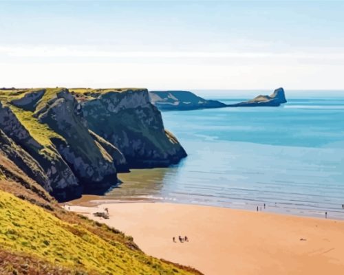 Worms Head Beach Paint By Numbers