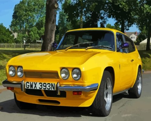 Yellow Reliant Scimitar Paint By Numbers