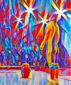 Abstract Colorful Weightlifting Paint By Numbers