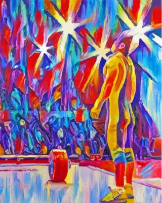 Abstract Colorful Weightlifting Paint By Numbers