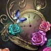 Aesthetic Clock And Flowers Paint By Numbers