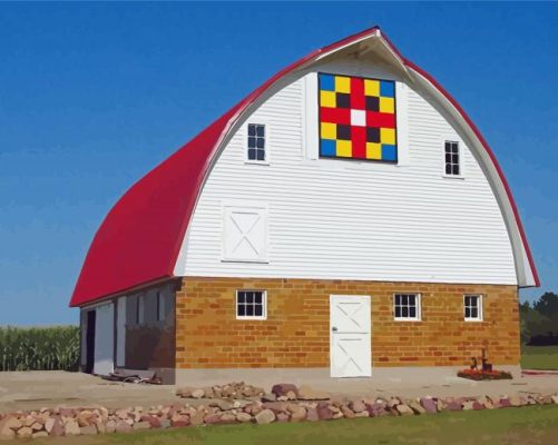 Aesthetic Barn With Quilt Paint By Numbers