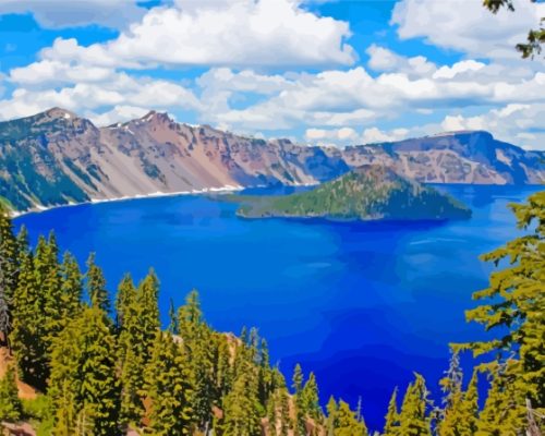 Aesthetic Crater Lake Paint By Numbers