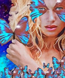 Aesthetic Girl With Butterfly Paint By Numbers
