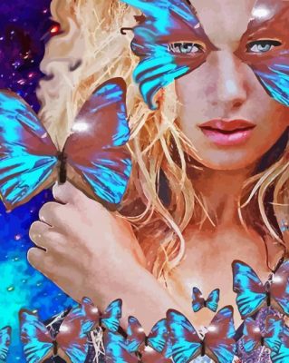 Aesthetic Girl With Butterfly Paint By Numbers