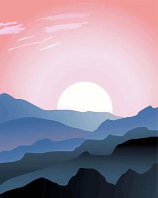 Aesthetic Mountain Silhouette Paint By Numbers