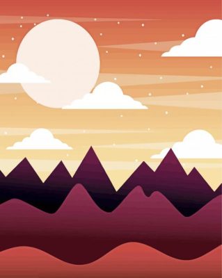 Aesthetic Mountain Silhouette Paint By Numbers