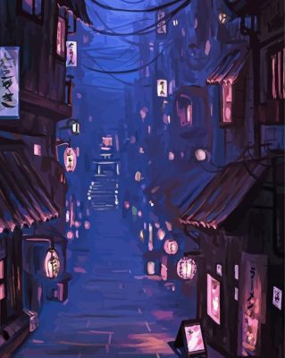 Aesthetic Night Street Paint By Numbers