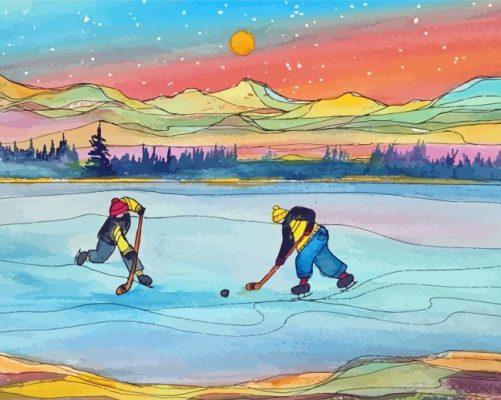 Aesthetic Pond Hockey Paint By Numbers