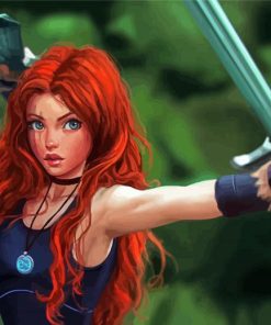 Aesthetic Redhead Sword Paint By Numbers