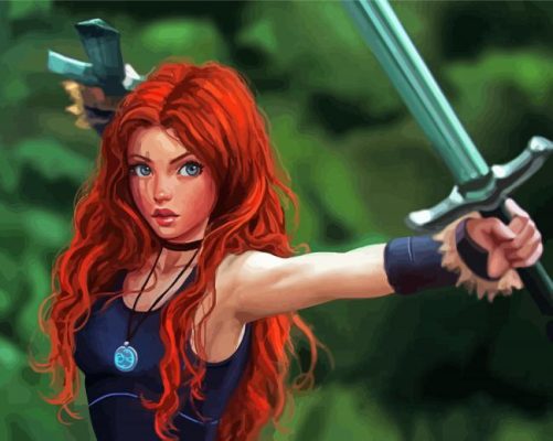 Aesthetic Redhead Sword Paint By Numbers