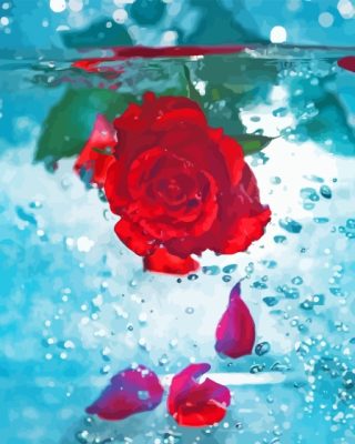 Aesthetic Rose In Water Paint By Numbers