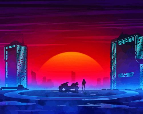 Aesthetic Cyber City Paint By Numbers