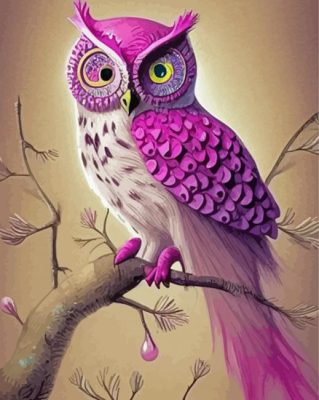 Aesthetic Purple Owl Paint By Numbers