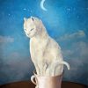 White Cat In Cup Paint By Numbers