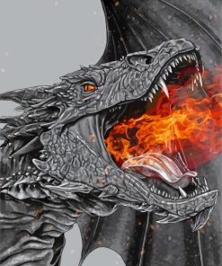 Angry Dragon Last Fire Paint By Numbers