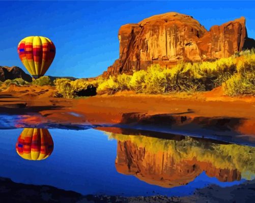 Balloon Canyon Water Reflection Paint By Numbers