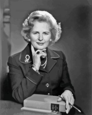 Black And White Margaret Thatcher Paint By Numbers