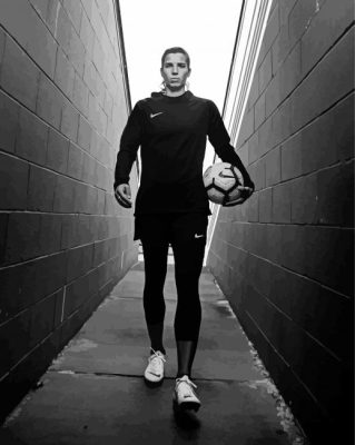 Black And White Tobin Heath Footballer Paint By Numbers