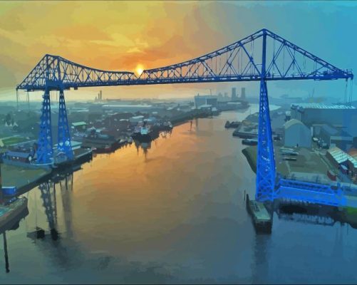 Blue Transporter Bridge Paint By Numbers