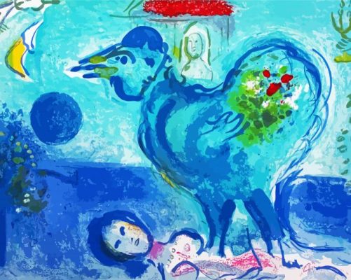 Blue Landscape Chagall Paysage Au Coq Paint By Numbers