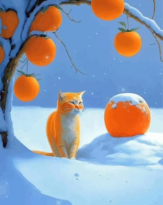 Cat And Oranges Paint By Numbers