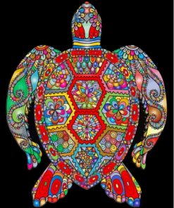 Colorful Turtle Mandala Paint By Numbers