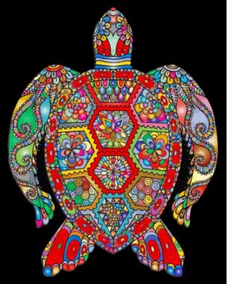 Colorful Turtle Mandala Paint By Numbers