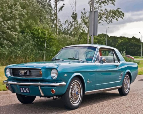 Cool Ford Mustang 65 Paint By Numbers