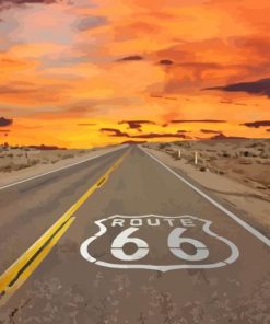 Cool Sunset On Route 66 Paint By Numbers
