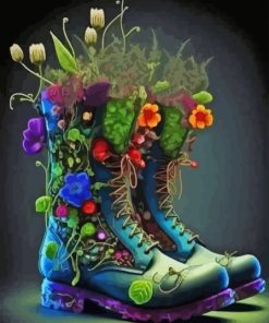 Floral Boot Paint By Numbers