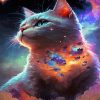 Galaxy White Cat Paint By Numbers