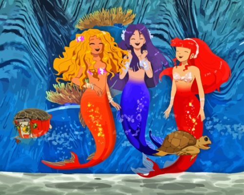 H2o Mermaids Disney Paint By Numbers