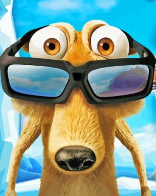 Ice Age Scrat With Glasses Paint By Numbers