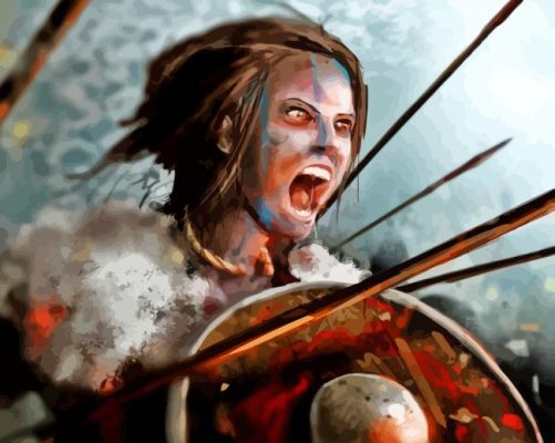 Mad Scottish Female Warrior Paint By Numbers