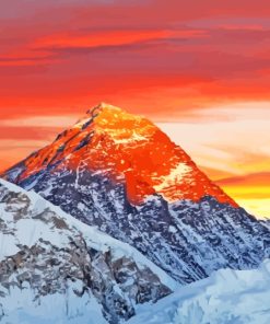 Mount Everest Sunset Paint By Numbers