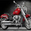 Red Harley Low Boy Paint By Numbers