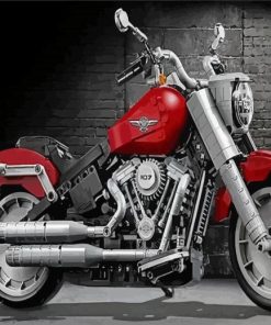Red Harley Low Boy Paint By Numbers