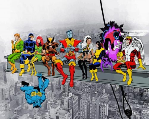 Superheroes Lunch Atop Of Skyscraper Paint By Numbers