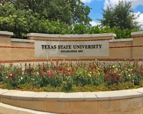 Texas State University Entrance Paint By Numbers