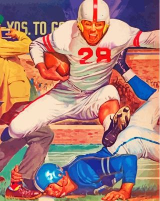 Vintage Football Art Paint By Numbers