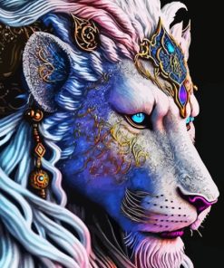 White Lion King Paint By Numbers