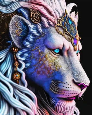 White Lion King Paint By Numbers