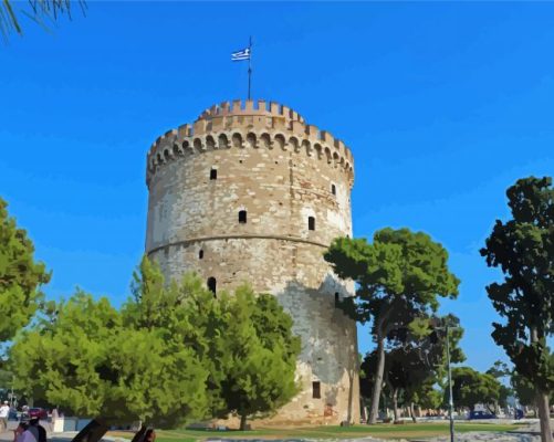 White Tower In Thessaloniki Paint By Numbers