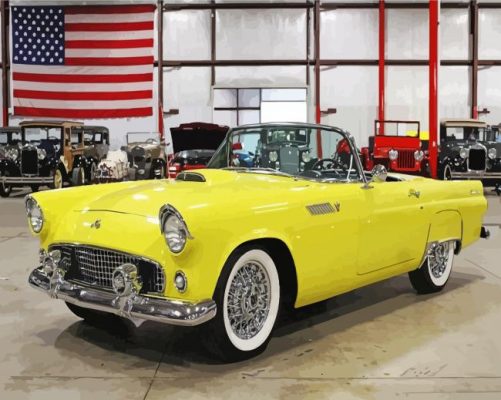 1955 Yellow Thunderbird Paint By Numbers