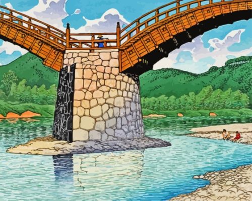 Aesthetic Kintai Bridge Paint By Numbers