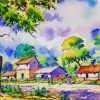 Aesthetic Village Landscape Paint By Numbers
